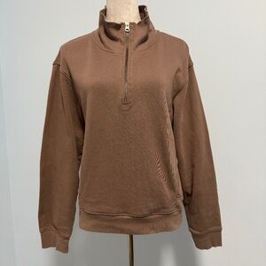 Pact Women's Brown Half-Zip Sweater
